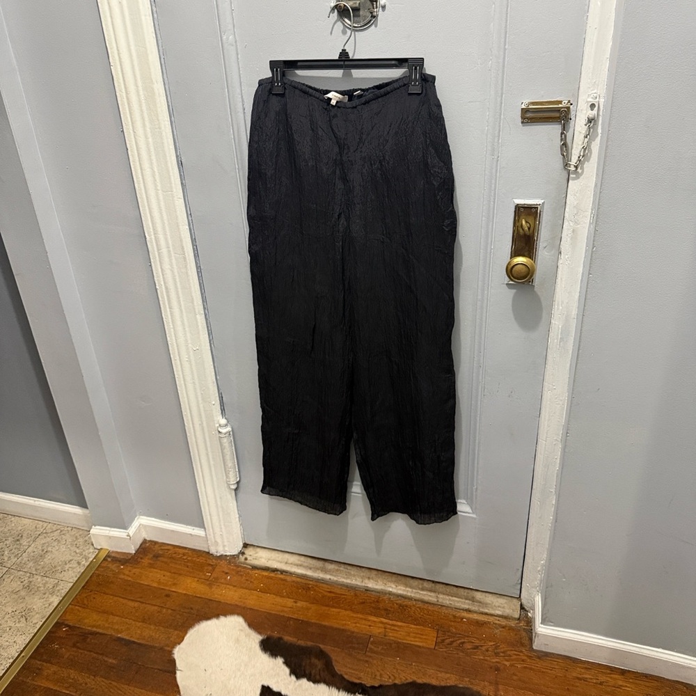 Vince Black Textured V-Neck Long Sleeve Jumpsuit - Picture 4 of 9